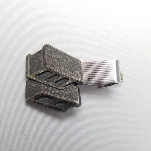 Vintage Anson Sterling Silver Concrete Building Block Tie Clip Bar, Estate - Picture 7 of 7